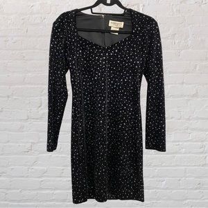 VTG Velvet & Glitter Starburst Bodycon Dress